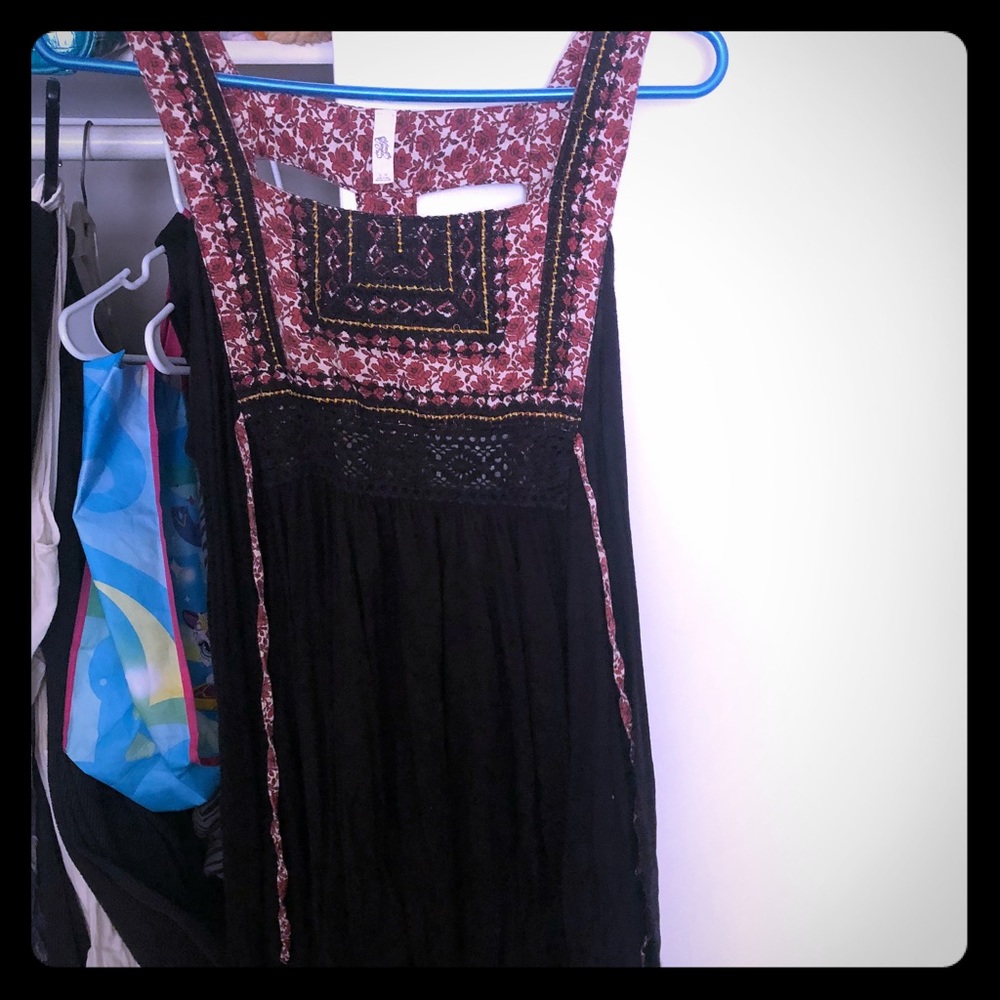 Free people black dress with ties